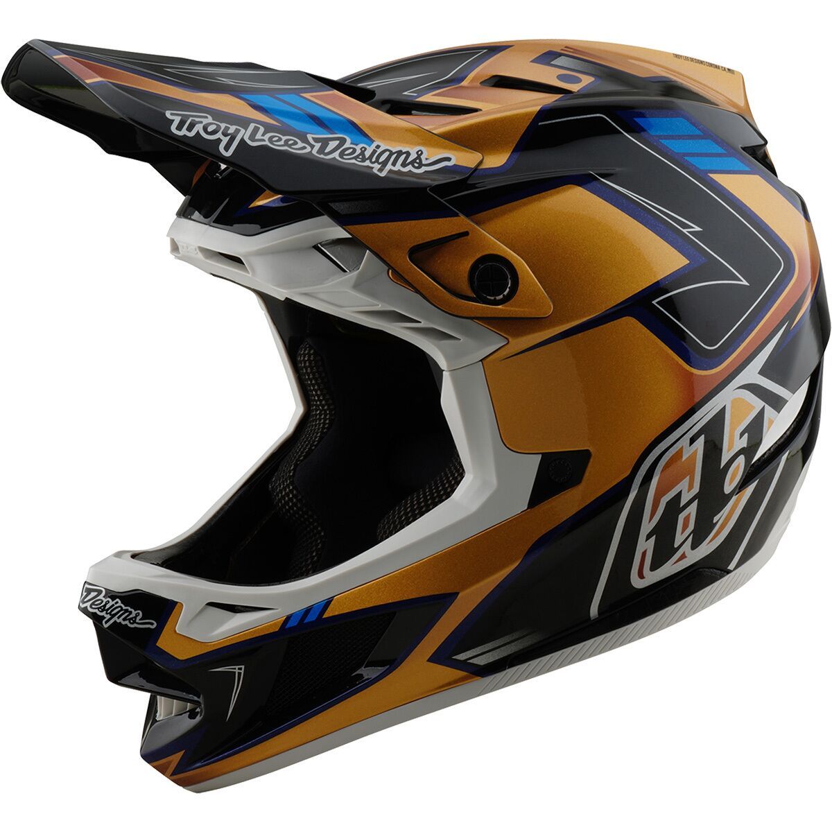 Image of Troy Lee Designs D4 Composite Mips Helmet Royality Black/Gold, S