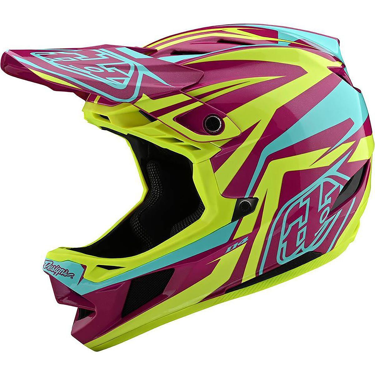 Troy Lee Designs D4 Composite Mips Helmet Slash Purple/Yellow, XS