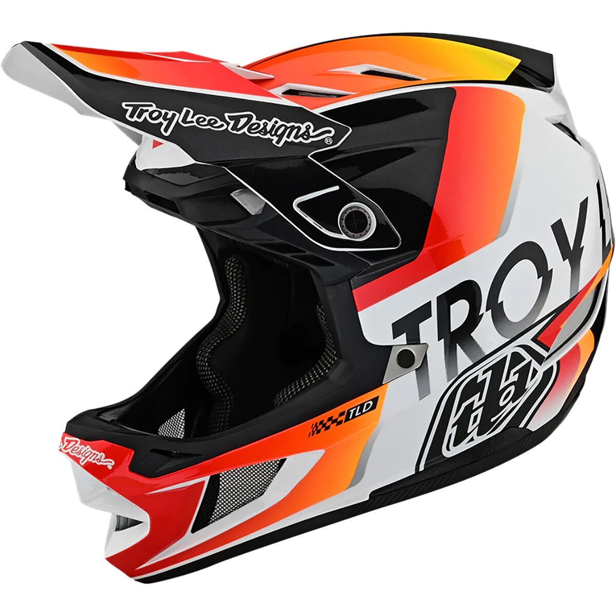 Troy Lee Designs D4 Composite Mips Helmet White/Orange, XXL