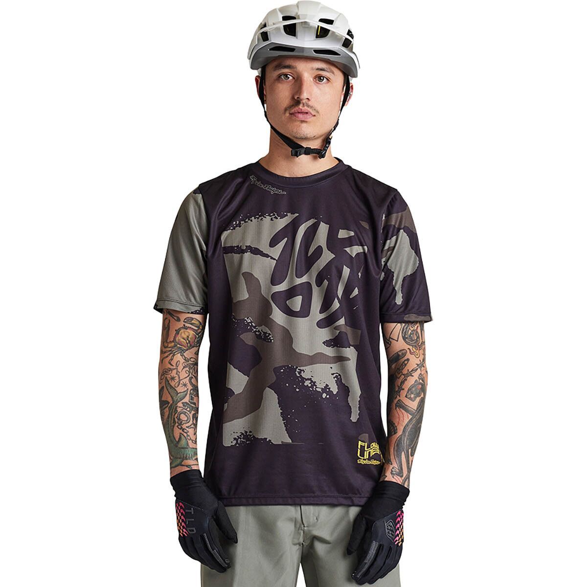 Troy Lee Designs Flowline Short-Sleeve Jersey - Men's Confined Black, L