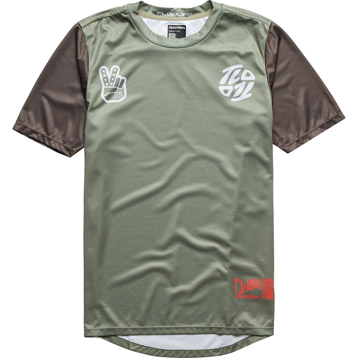 Troy Lee Designs Flowline Short-Sleeve Jersey - Men's Flipped Olive, M