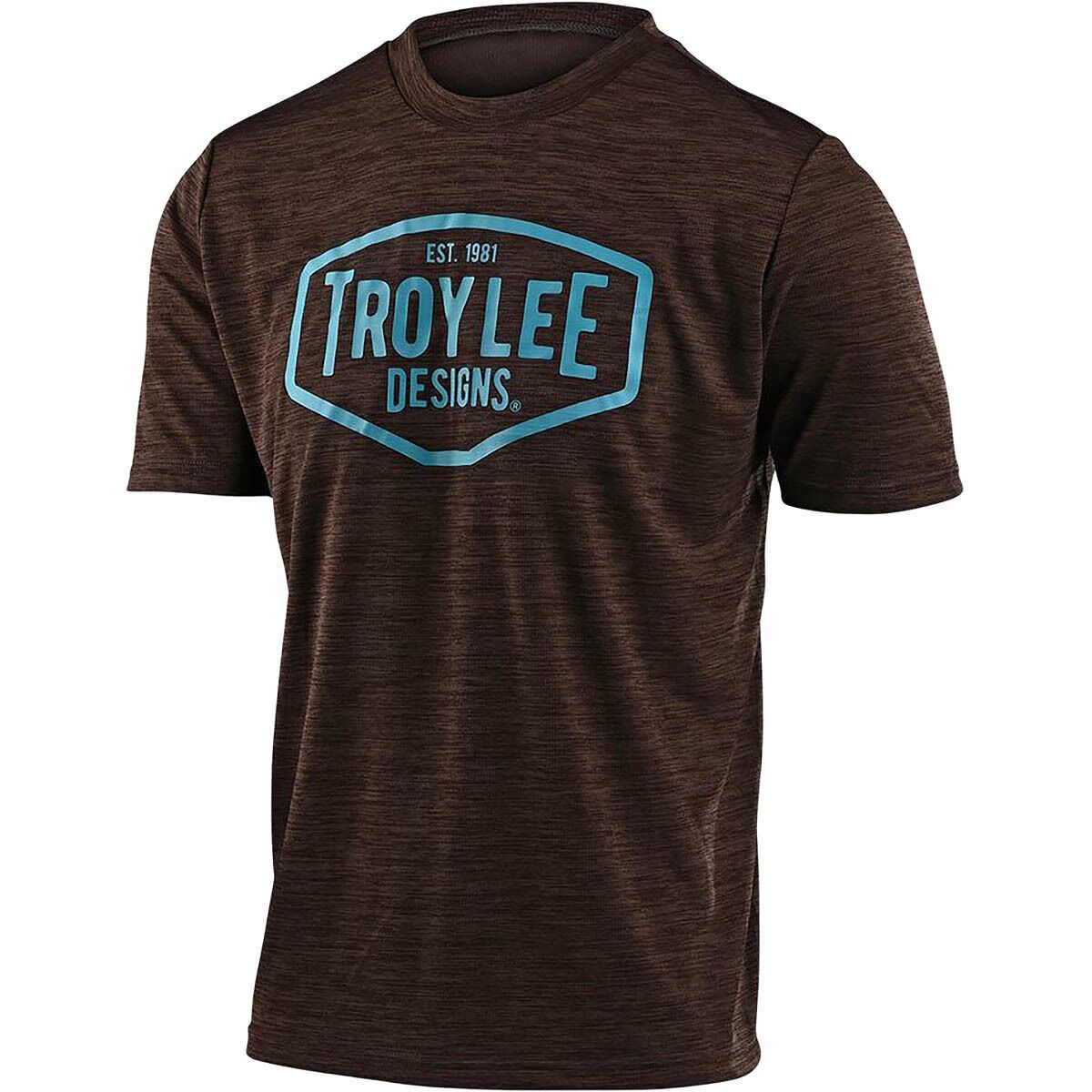 Troy Lee Designs Flowline Short-Sleeve Jersey - Men's Heather Dark Moka/Blue, XL