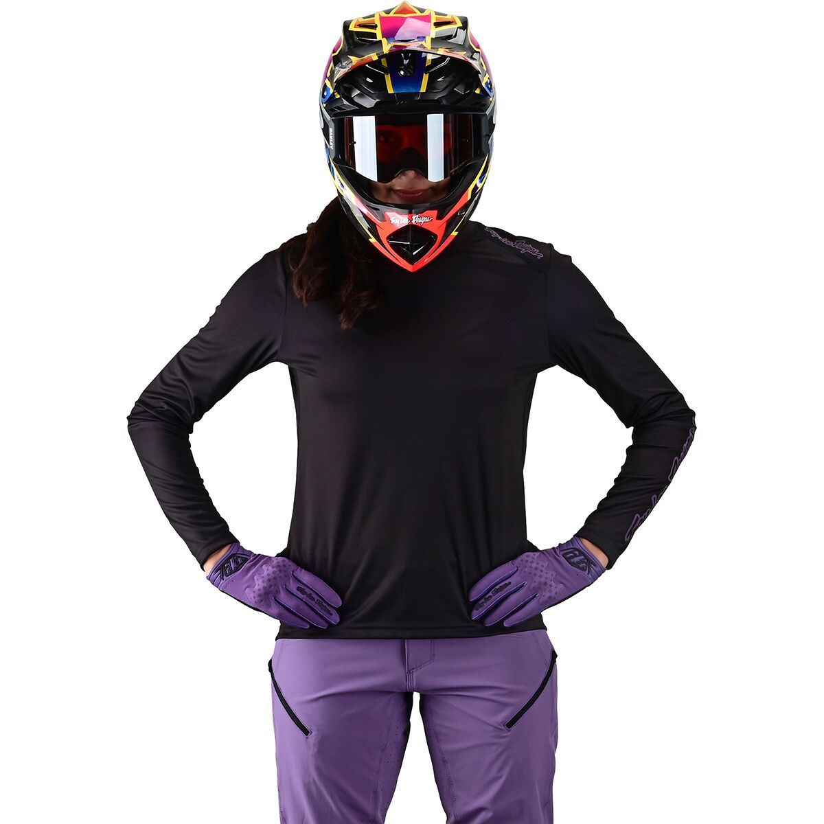 Troy Lee Designs Lilium Long-Sleeve Jersey - Women's Black, XL