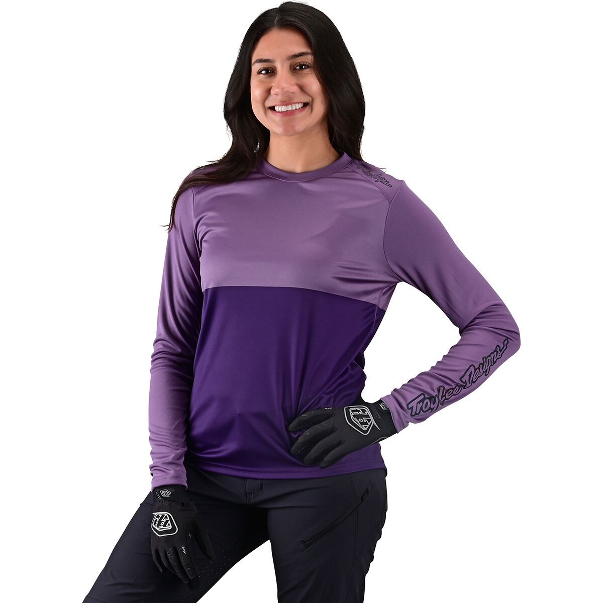 Troy Lee Designs Lilium Long-Sleeve Jersey - Women's Block Orchid/Purple, XS