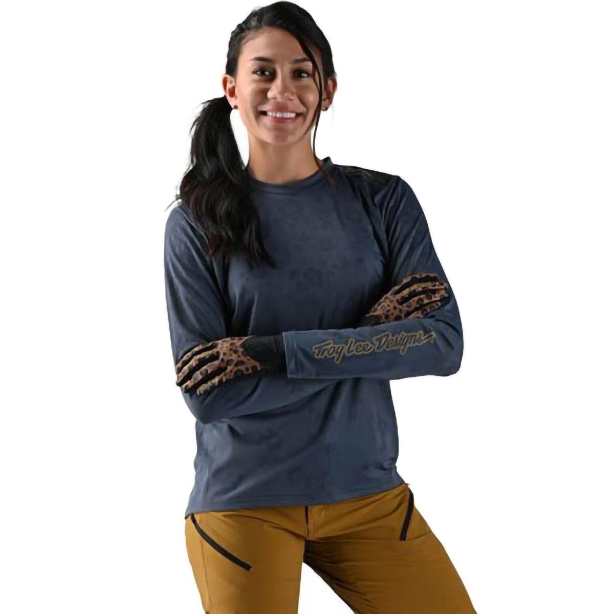 Troy Lee Designs Lilium Long-Sleeve Jersey - Women's Floral Jacquard Charcoal, L