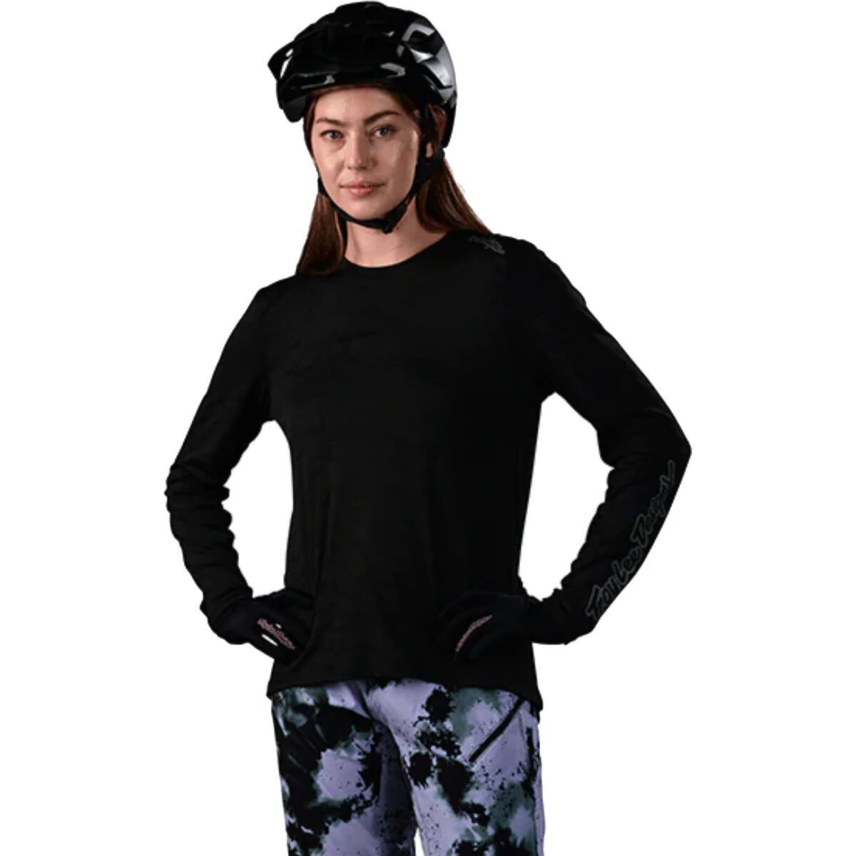 Troy Lee Designs Lilium Long-Sleeve Jersey - Women's Tiger Jacquard Black, XL