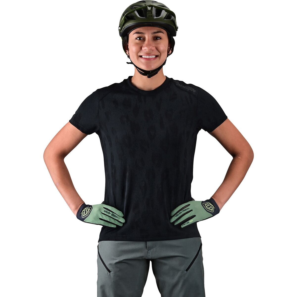 Image of Troy Lee Designs Lilium Short-Sleeve Jersey - Women's Jacquard Black, XS