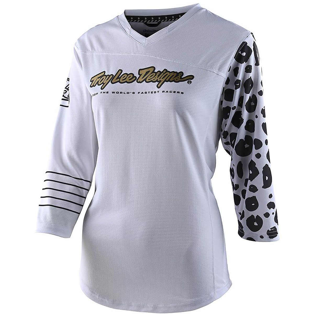 Troy Lee Designs Mischief 3/4-Sleeve Jersey - Women's Leopard White, S