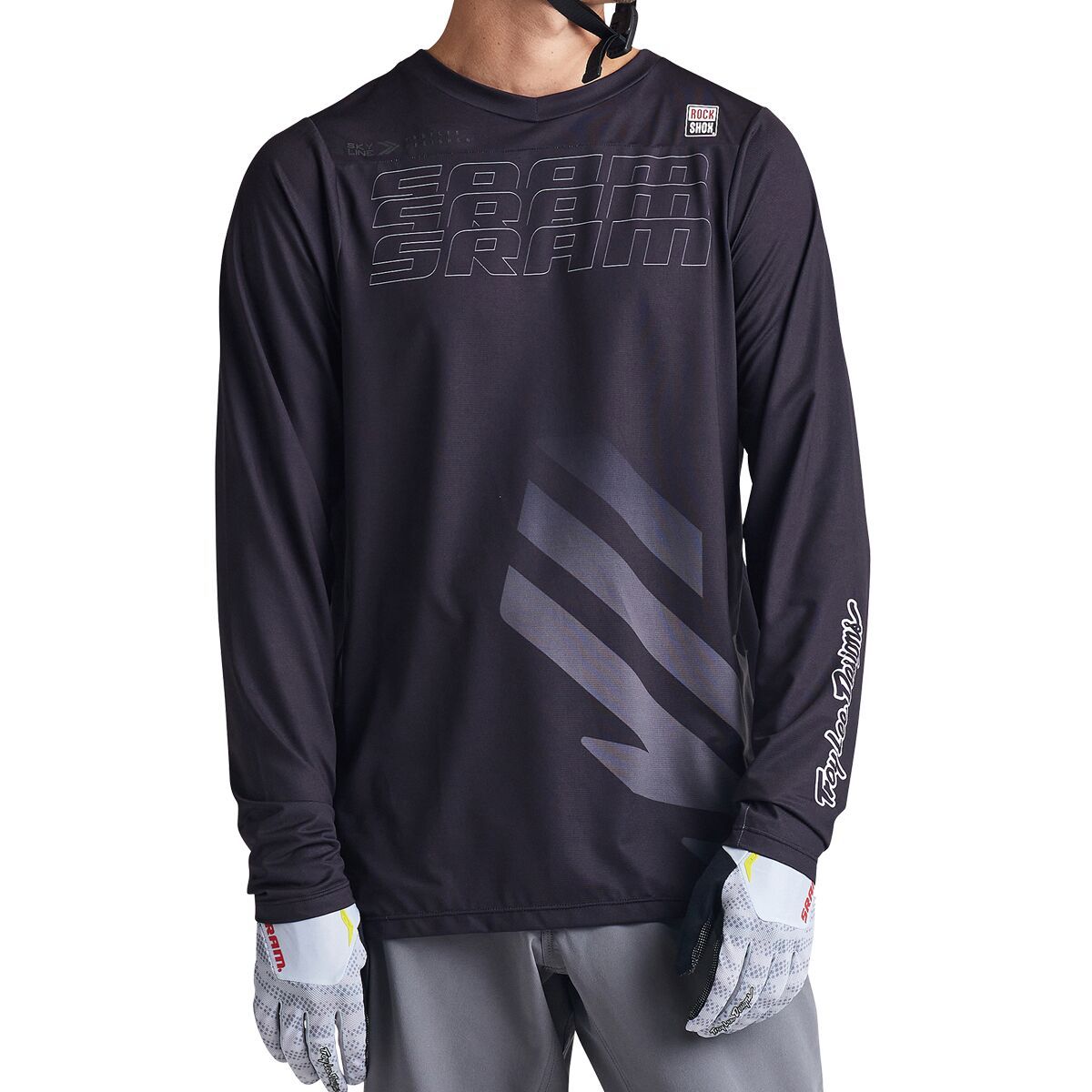Image of Troy Lee Designs Skyline Long-Sleeve Jersey - Men's Sram Eagle One Black, M