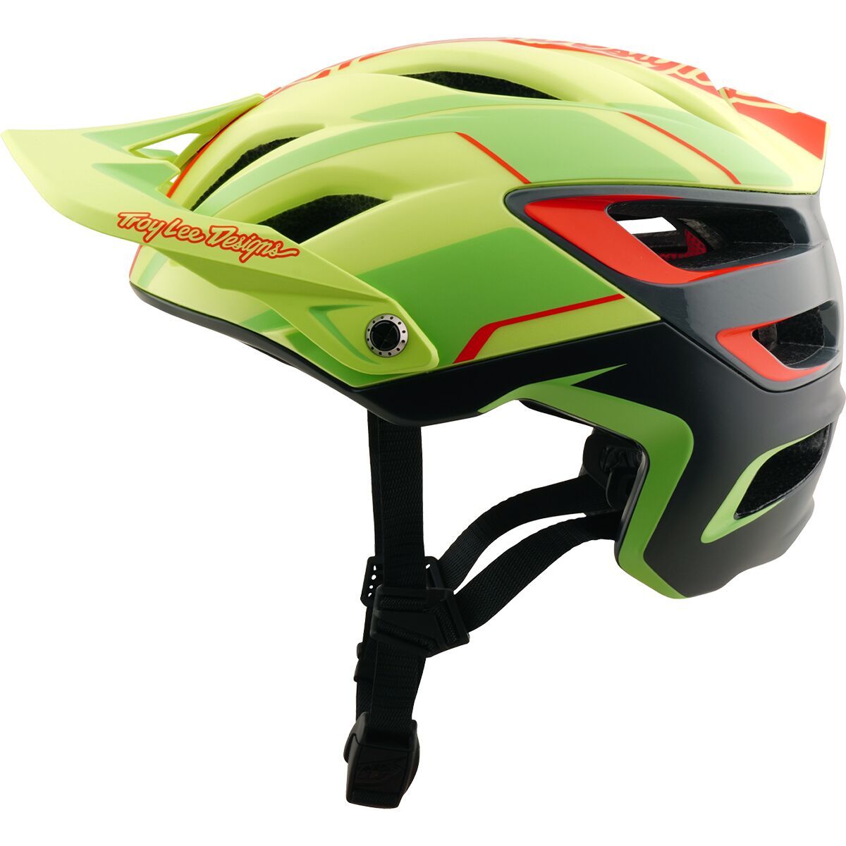 Image of Troy Lee Designs A3 Mips Helmet Lines Glo Yellow, XS/S