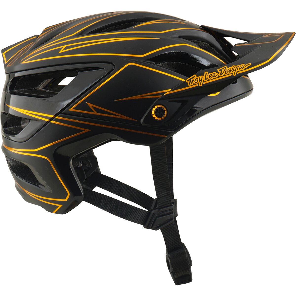 Image of Troy Lee Designs A3 Mips Helmet Pinstripe Black, XL/XXL
