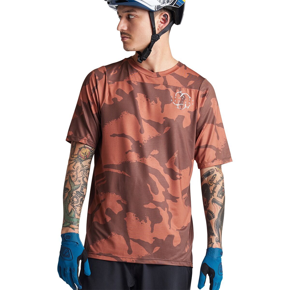 Image of Troy Lee Designs Skyline Short-Sleeve Jersey - Men's Shadow Camo Brick, M