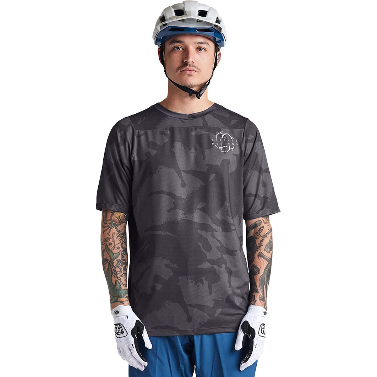 Image of Troy Lee Designs Skyline Short-Sleeve Jersey - Men's Shadow Camo Carbon, XL
