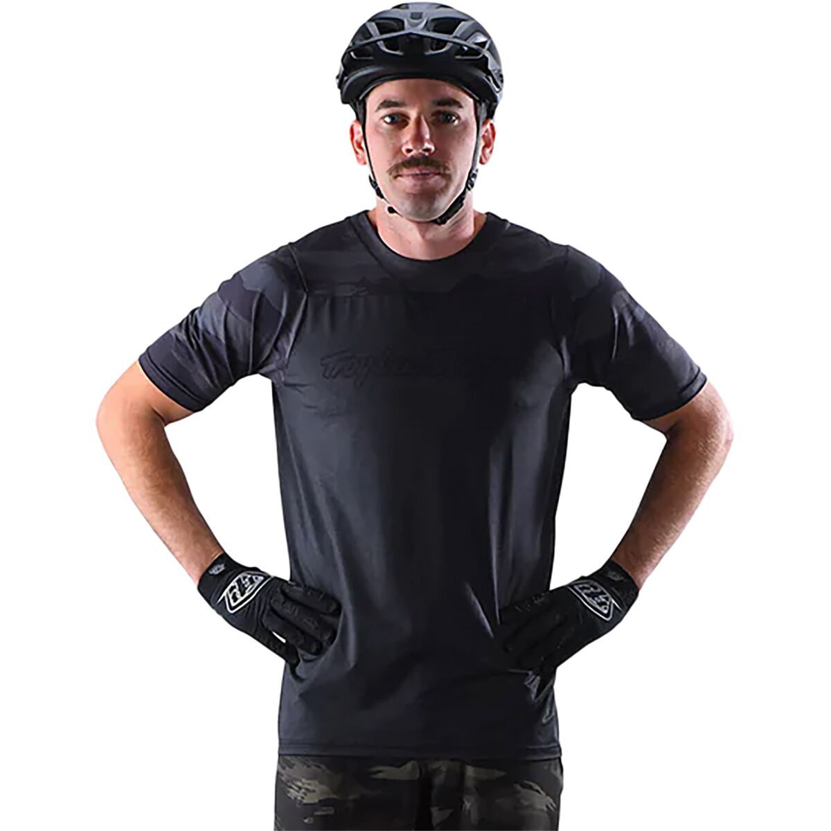 Troy Lee Designs Skyline Short-Sleeve Jersey - Men's Signature Camo Heather Black/Black, L