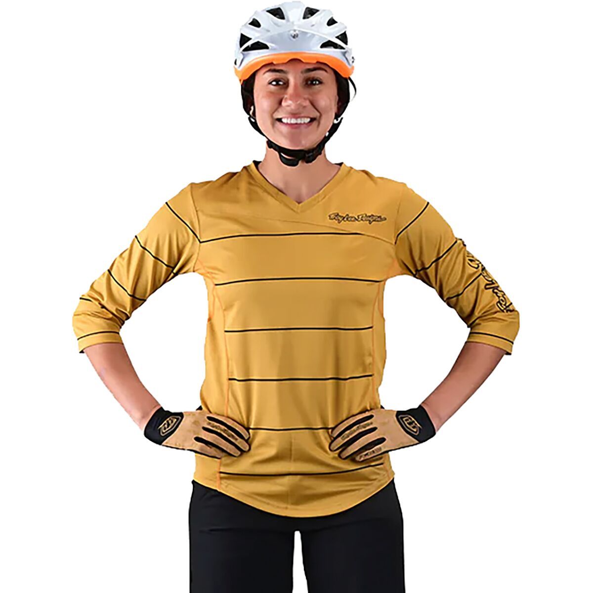 Troy Lee Designs Mischief 3/4-Sleeve Jersey - Women's Pinstripe Honey, S
