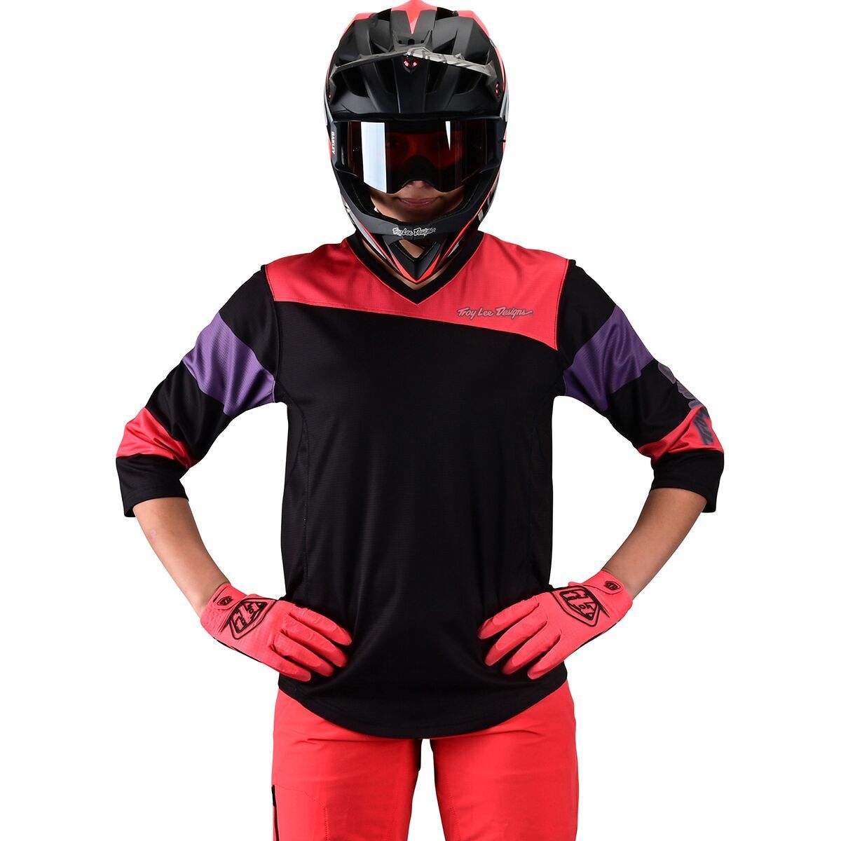 Troy Lee Designs Mischief 3/4-Sleeve Jersey - Women's Rugby Firecracker, XL
