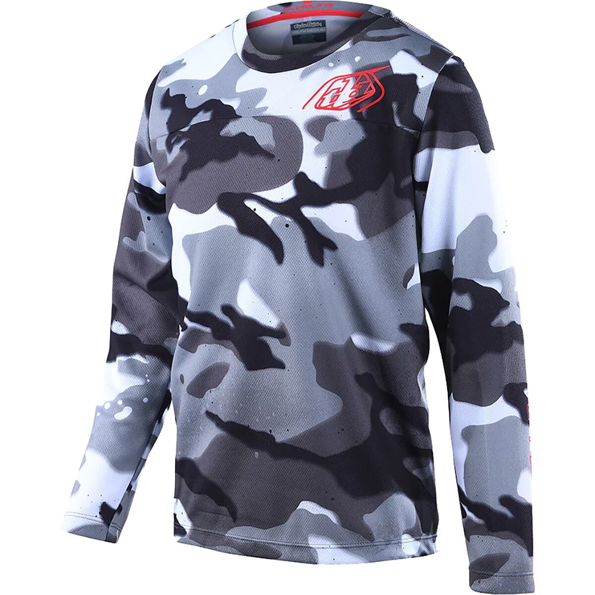 Troy Lee Designs Flowline Long-Sleeve Jersey - Boys' Spray Camo White, M
