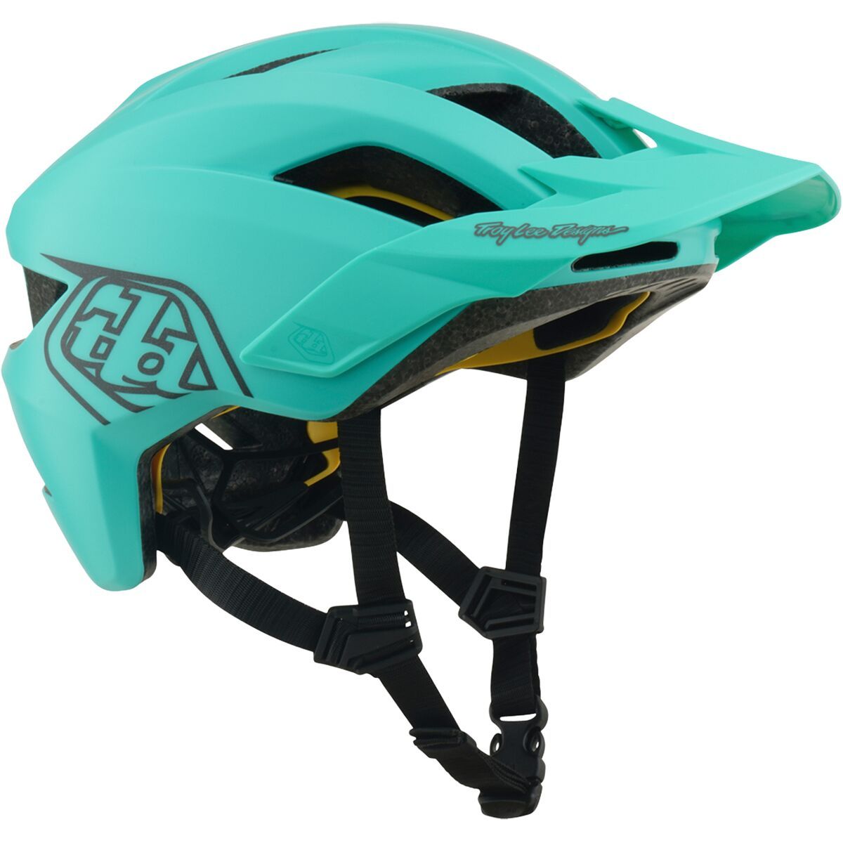 Image of Troy Lee Designs Flowline Helmet - Kids' Point Charcoal/Real Teal, One Size