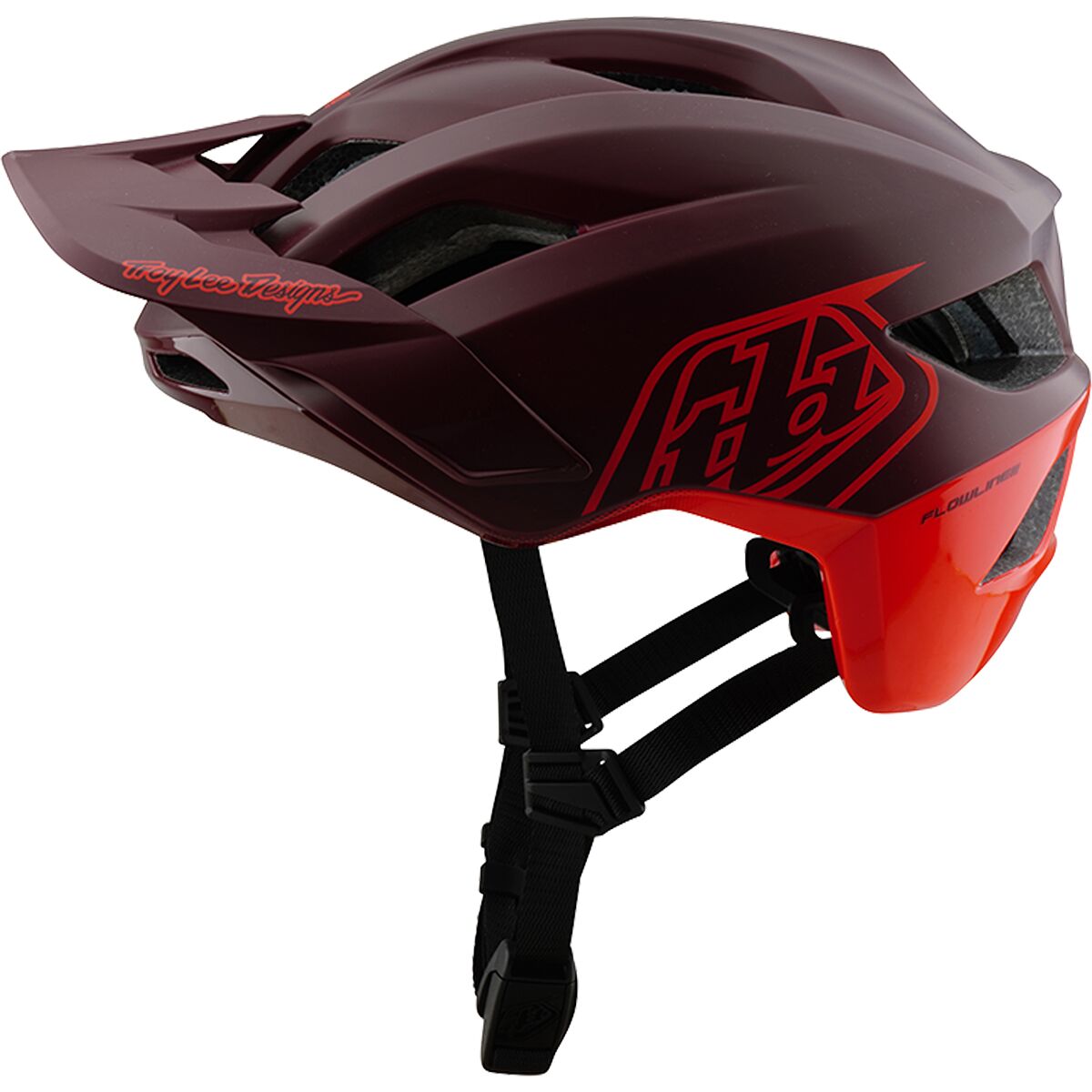 Image of Troy Lee Designs Flowline SE Mips Helmet Badge Maroon, M/L