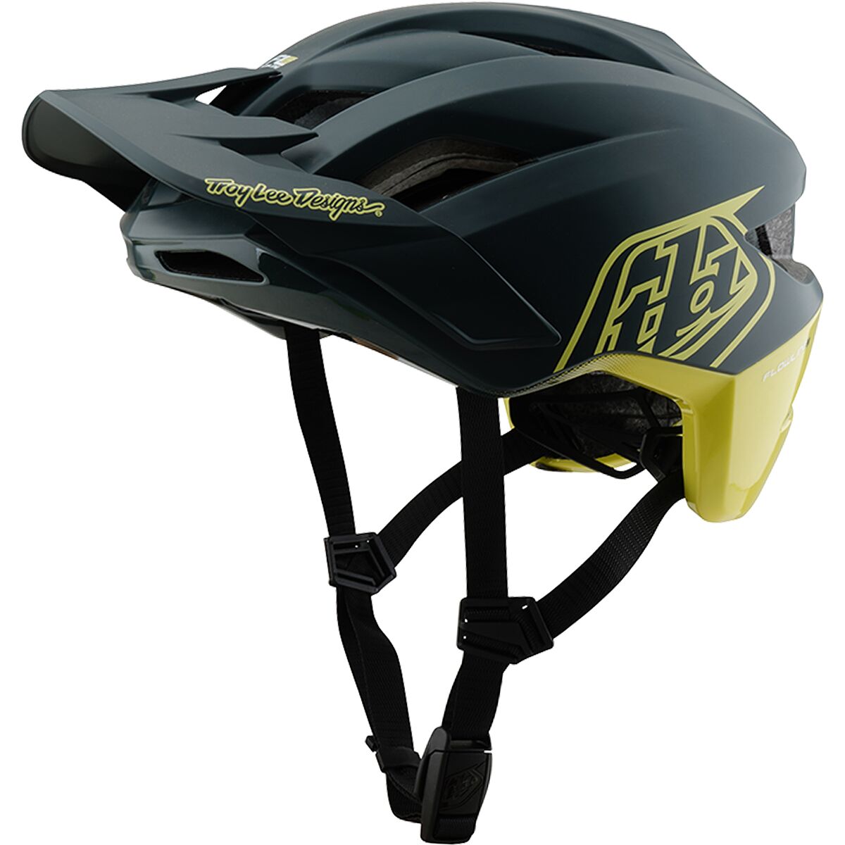 Image of Troy Lee Designs Flowline SE Mips Helmet Badge Gray/Glo Yellow, XL/XXL