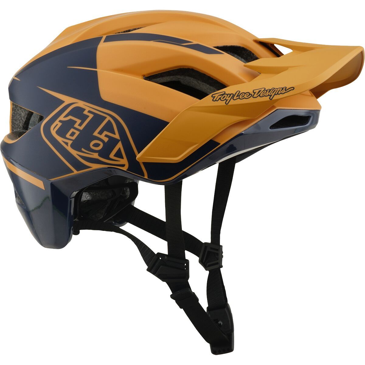 Image of Troy Lee Designs Flowline SE Mips Helmet Hydro Mustard/Black Iris, M/L