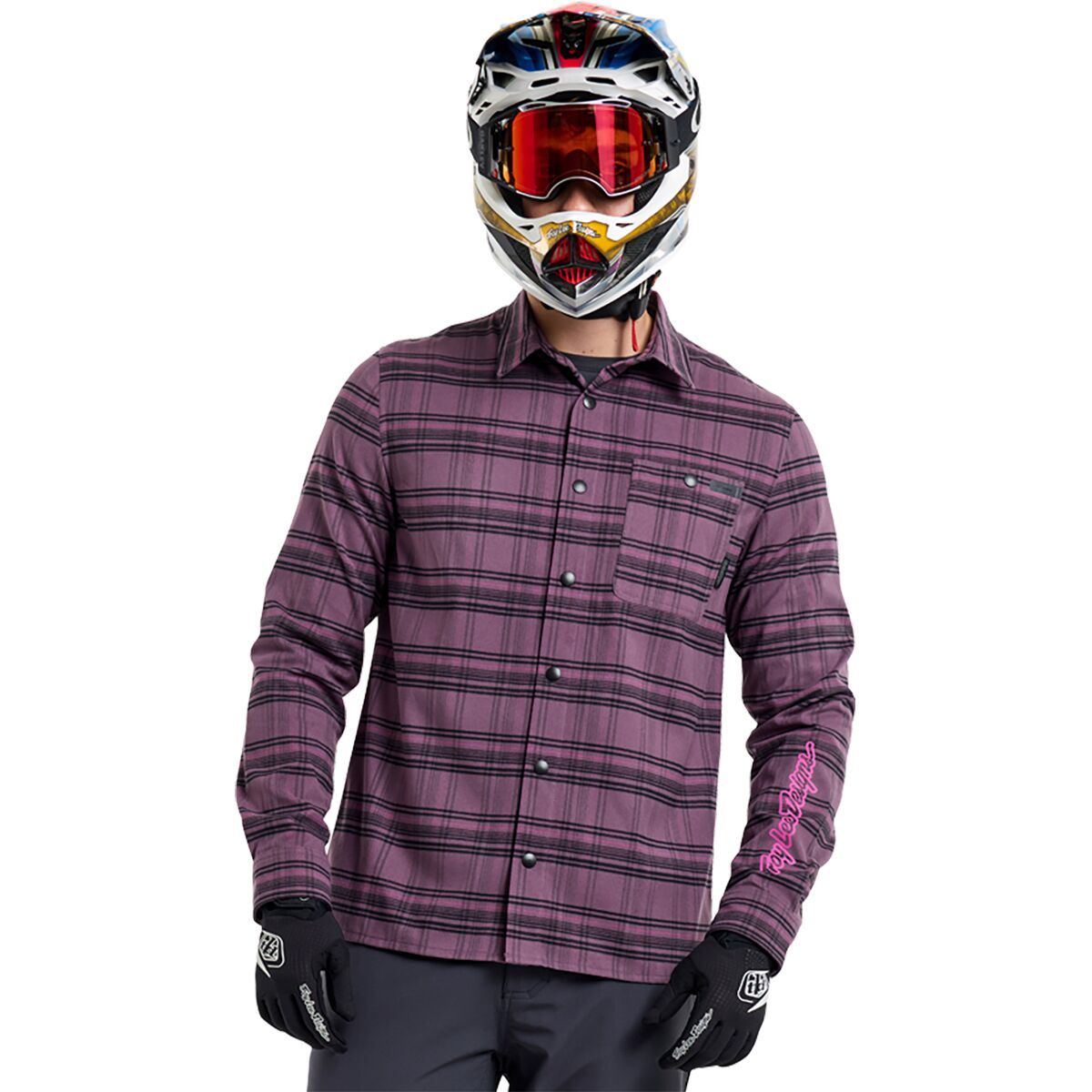 Image of Troy Lee Designs Grind Flannel - Men's YD Plaid Deep Purple, S