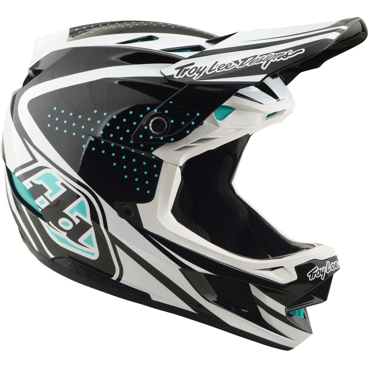 Image of Troy Lee Designs D4 Polyacrylite Helmet The Line Charcoal/White, L
