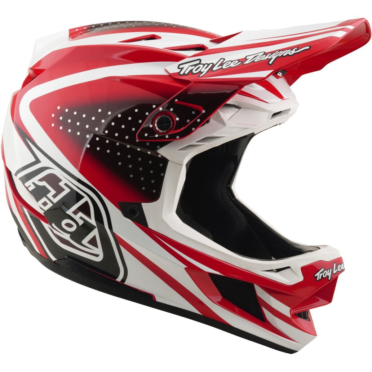 Image of Troy Lee Designs D4 Polyacrylite Helmet The Line Fire/White, M
