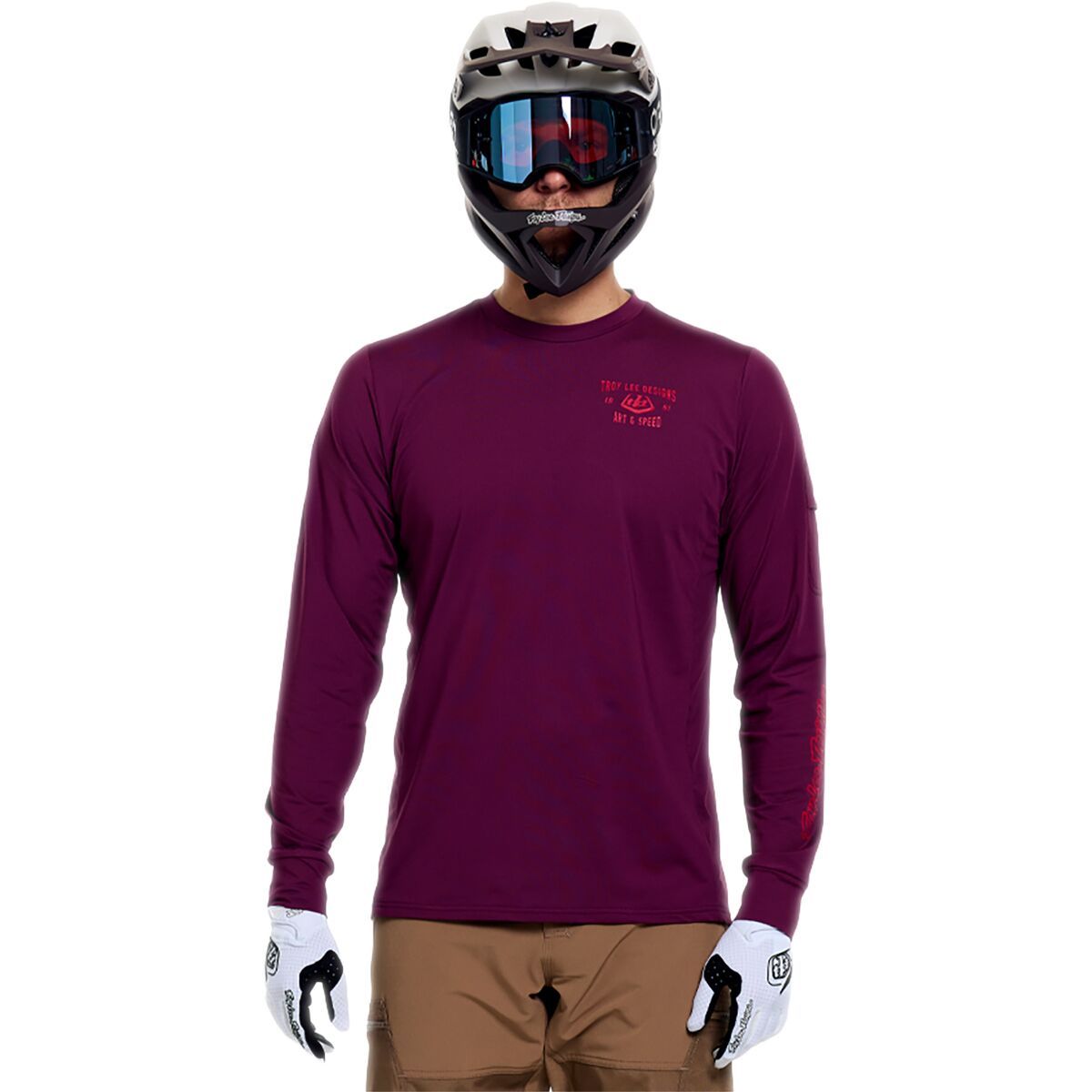 Image of Troy Lee Designs Ruckus Long-Sleeve Ride T-Shirt - Men's Lockdown Sangria, M