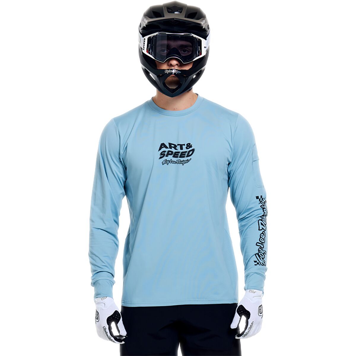 Image of Troy Lee Designs Ruckus Long-Sleeve Ride T-Shirt - Men's Waves Dawn Blue, M