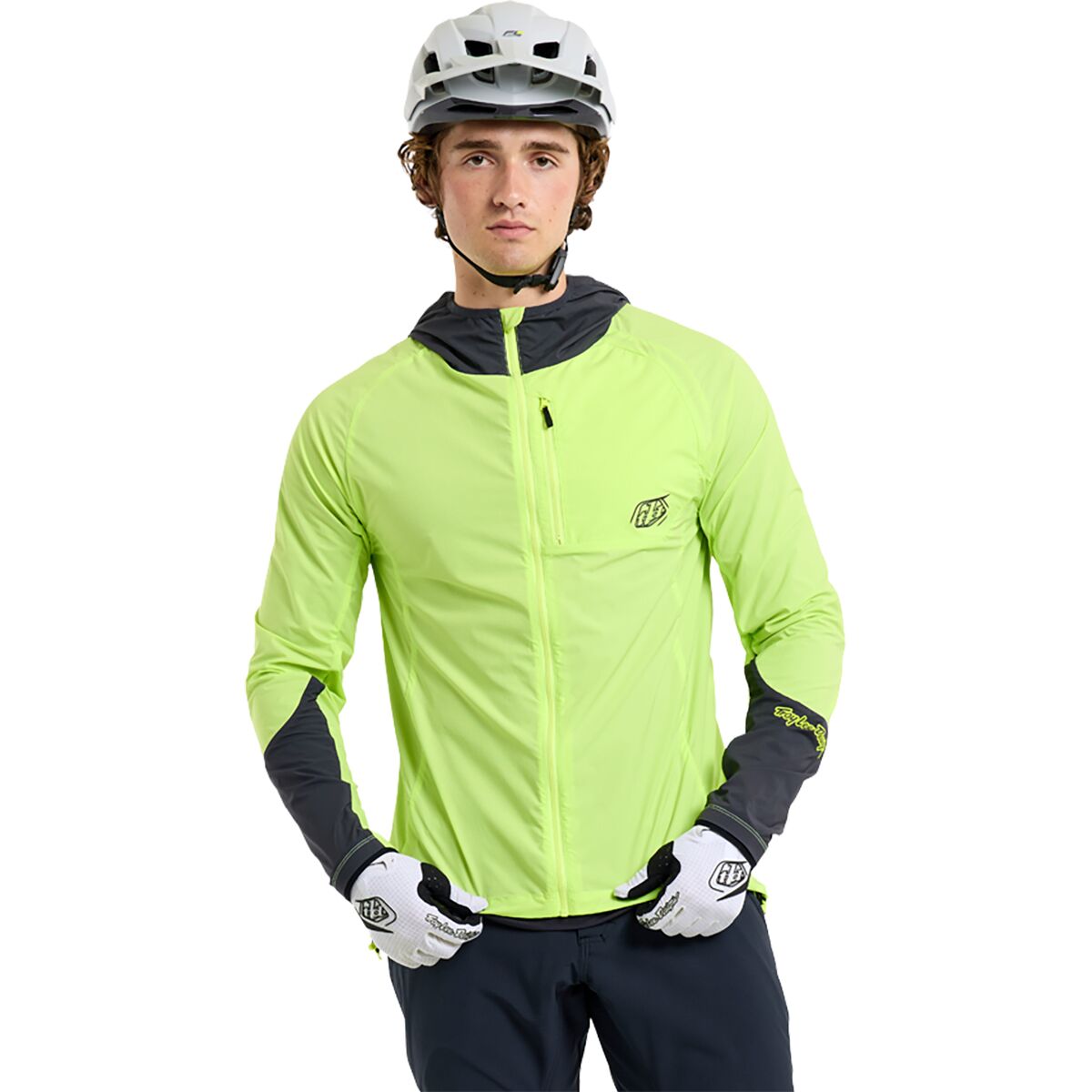 Image of Troy Lee Designs Drift Windbreaker - Men's Mono Glo Yellow, M