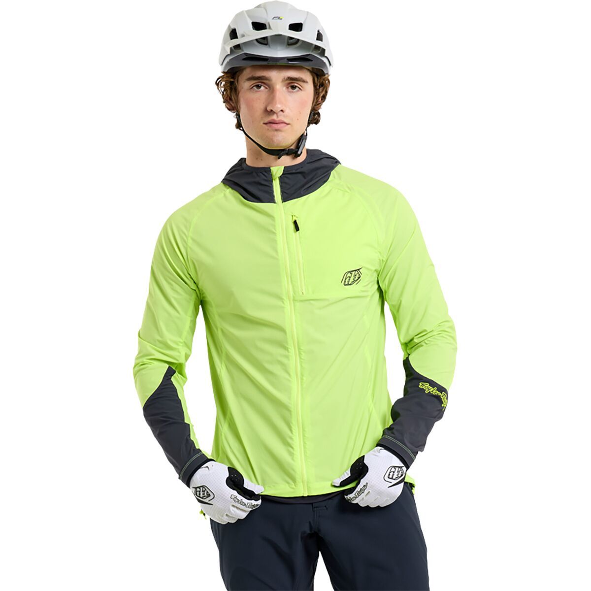 Image of Troy Lee Designs Drift Windbreaker - Men's Mono Glo Yellow, M