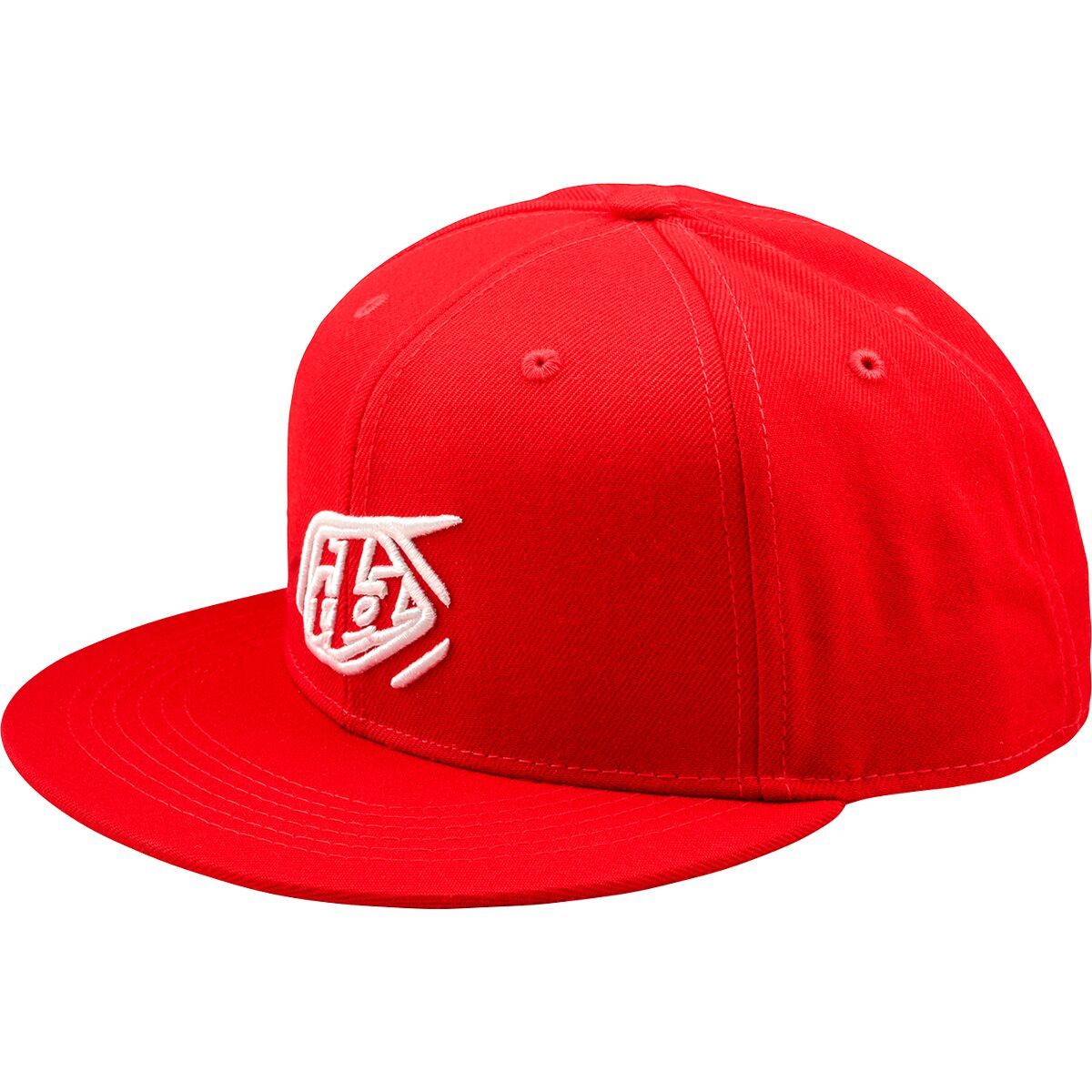 Image of Troy Lee Designs Flat Bill Snapback Hat Badge Team Red, One Size