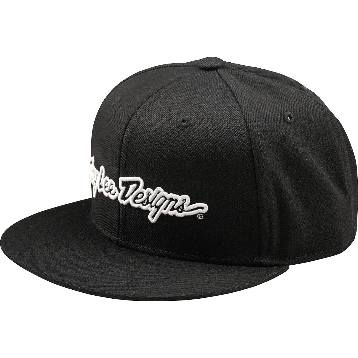 Image of Troy Lee Designs Flat Bill Snapback Hat Signature Black, One Size