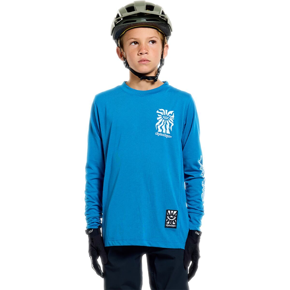 Image of Troy Lee Designs Skyline Ride Long-Sleeve T-Shirt - Kids' One Eye Aero Blue, L