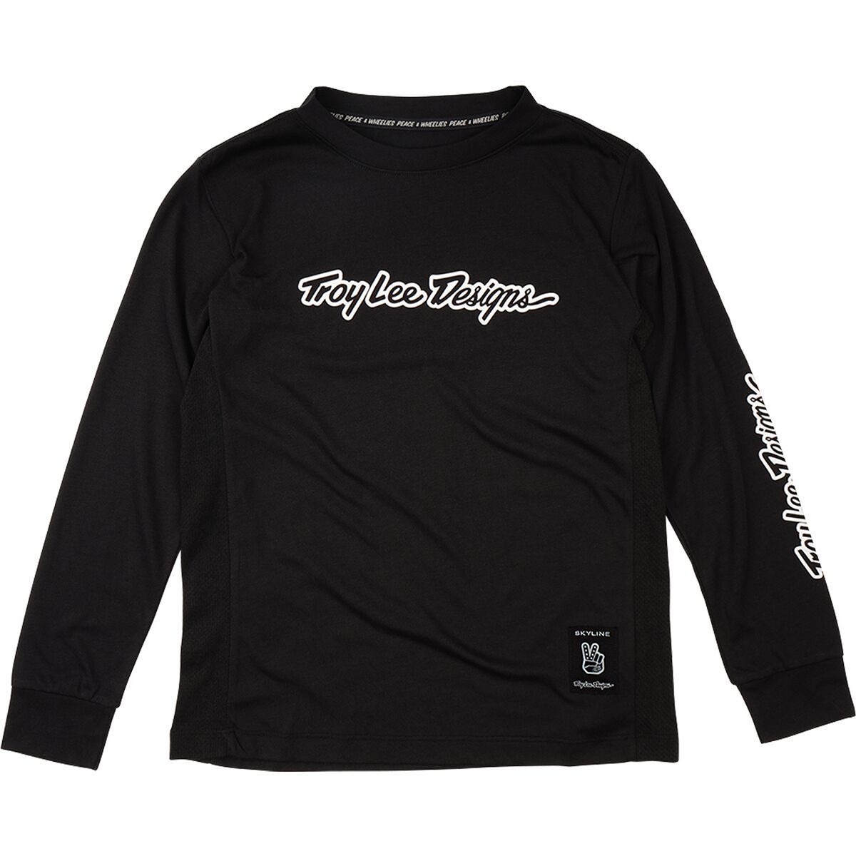 Image of Troy Lee Designs Skyline Ride Long-Sleeve T-Shirt - Kids' Signature Black, L