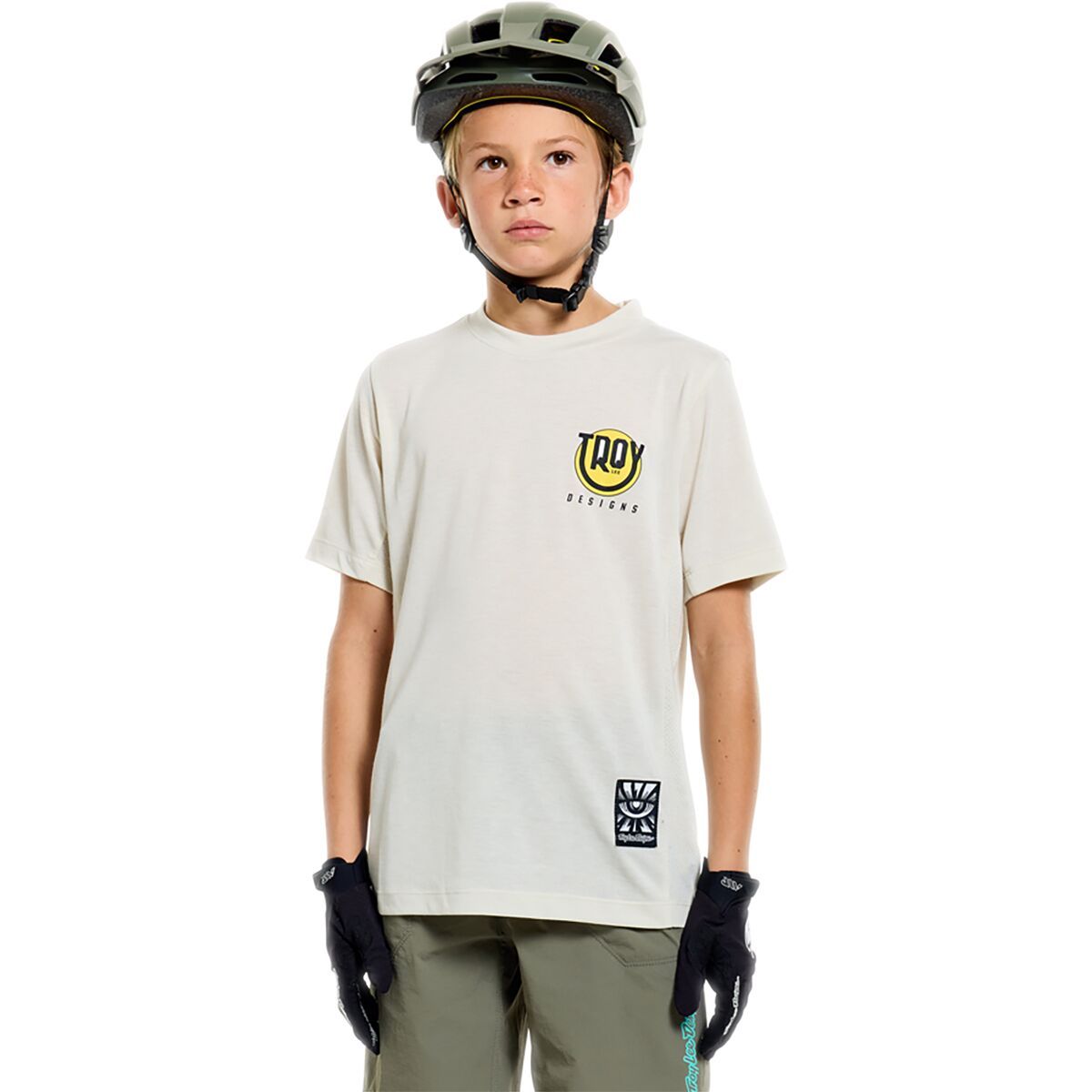 Image of Troy Lee Designs Skyline Ride Short Sleeve T-Shirt - Kids' Happy Pumice, M