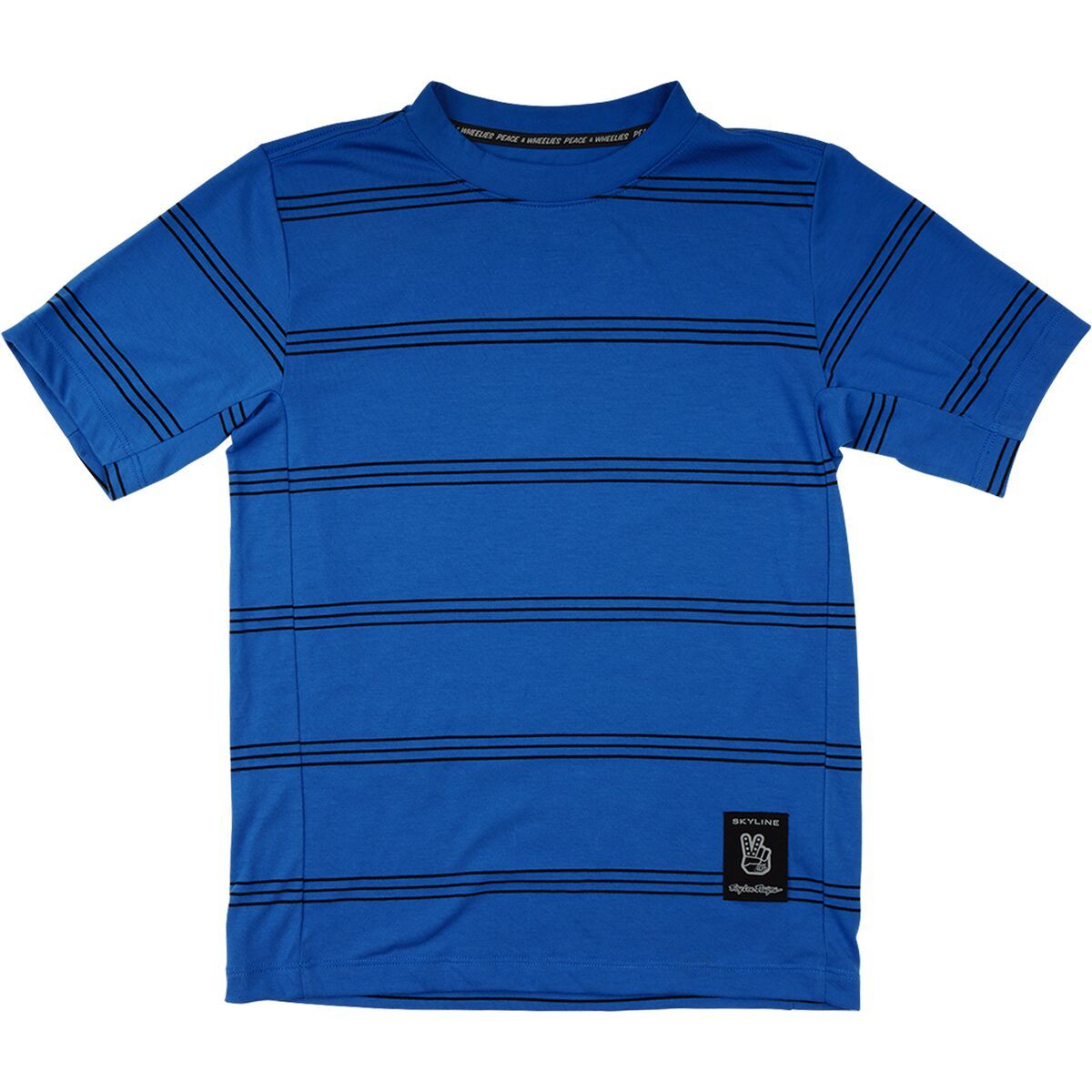 Image of Troy Lee Designs Skyline Ride Short Sleeve T-Shirt - Kids' Washed Out Cobalt, L