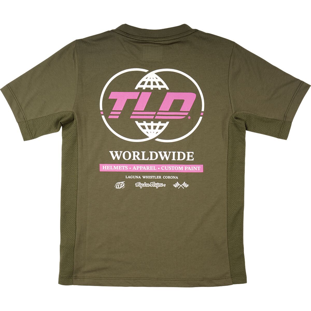 Image of Troy Lee Designs Skyline Ride Short Sleeve T-Shirt - Kids' Worldwide Caper, M