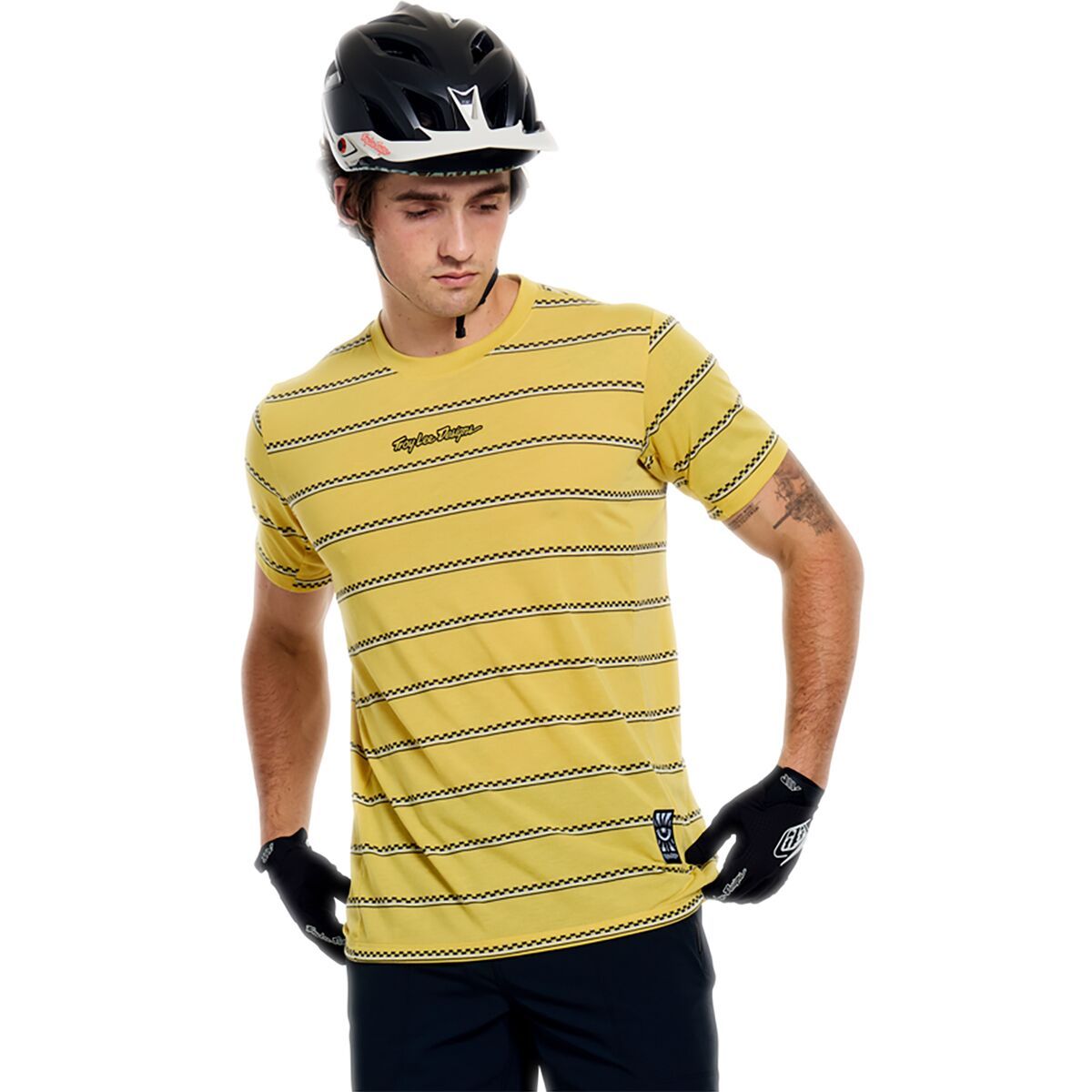 Image of Troy Lee Designs Skyline Short-Sleeve Ride T-Shirt - Men's Checked Out Butter, L