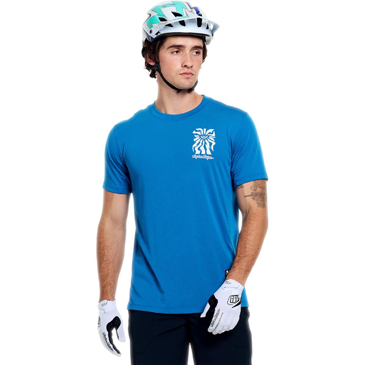 Image of Troy Lee Designs Skyline Short-Sleeve Ride T-Shirt - Men's One Eye Aero Blue, M