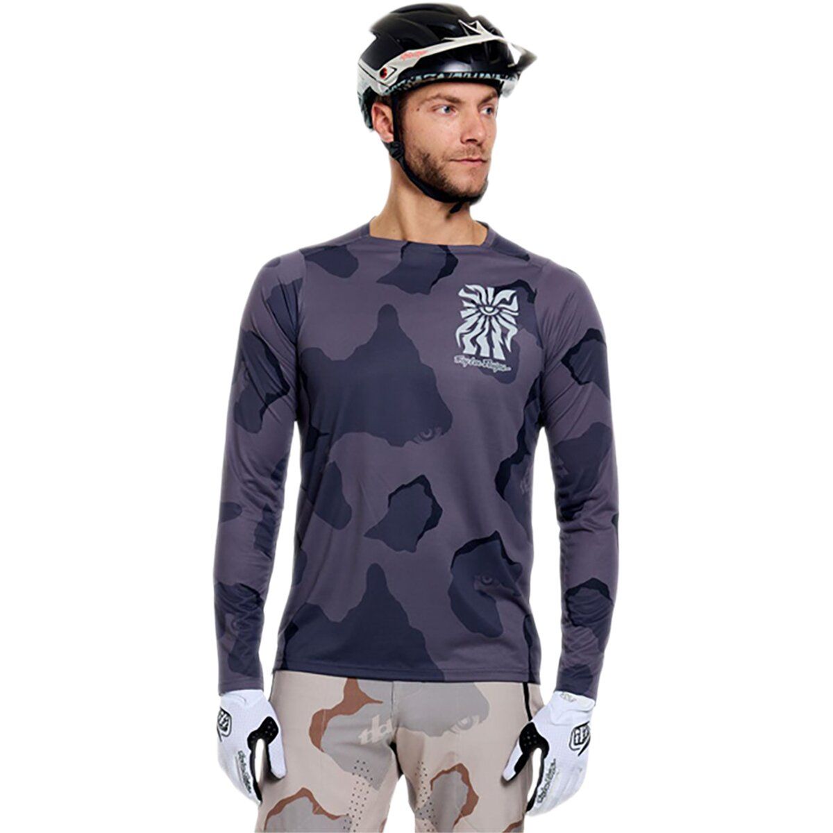 Image of Troy Lee Designs Skyline Pro Long-Sleeve Jersey - Men's Flow Camo Carbon, XL