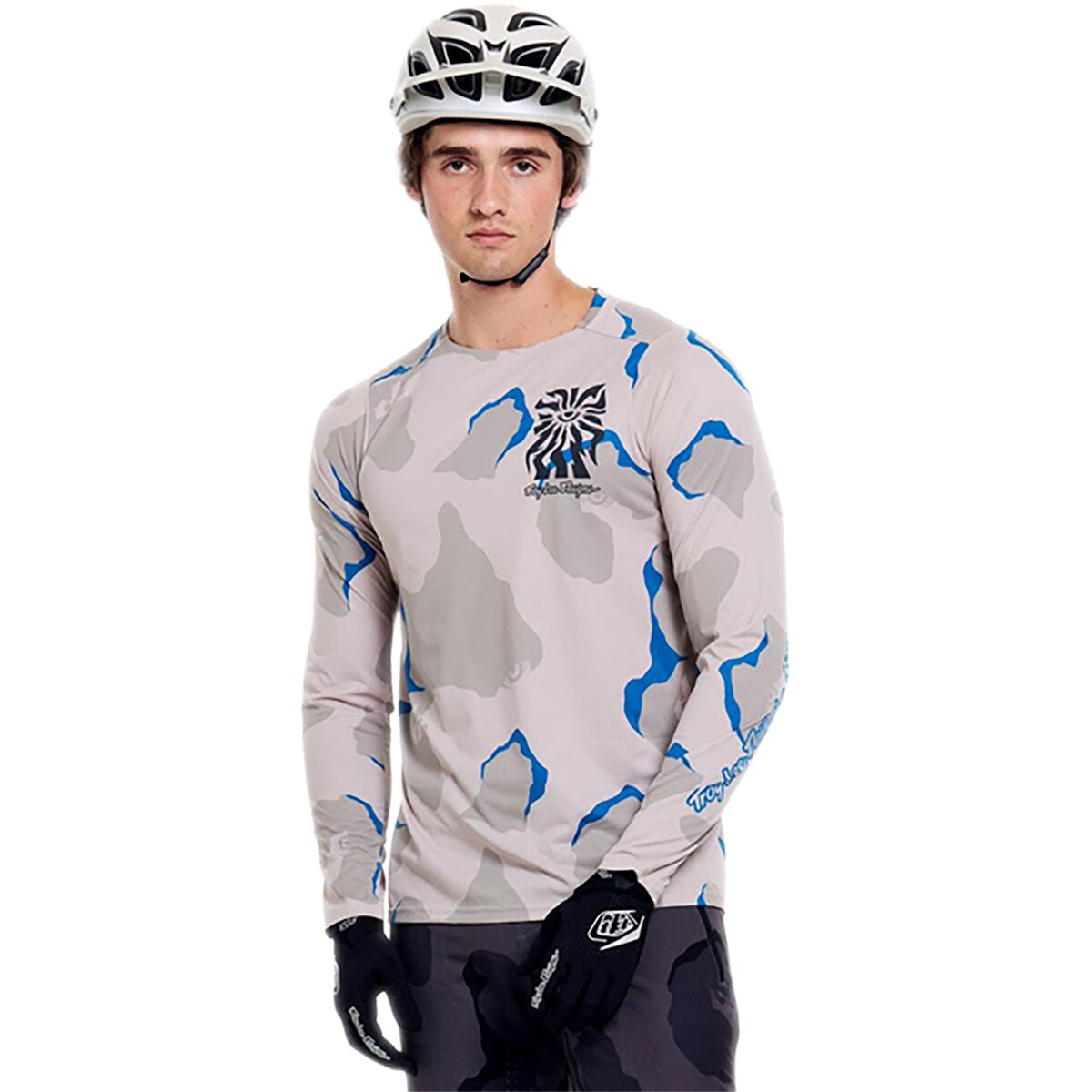 Image of Troy Lee Designs Skyline Pro Long-Sleeve Jersey - Men's Flow Camo Pumice, M