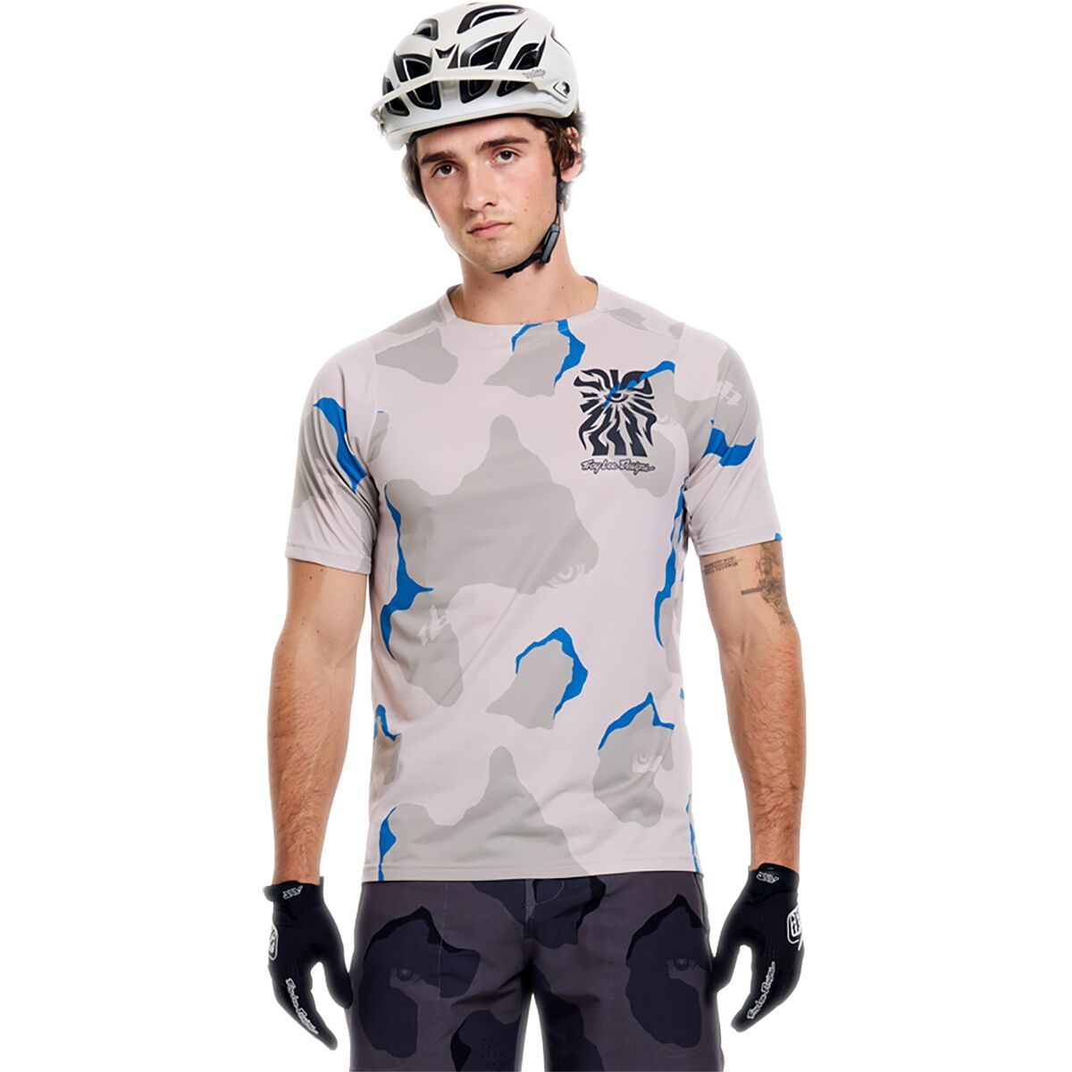 Image of Troy Lee Designs Skyline Pro Short-Sleeve Jersey - Men's Flow Camo Pumice, XL