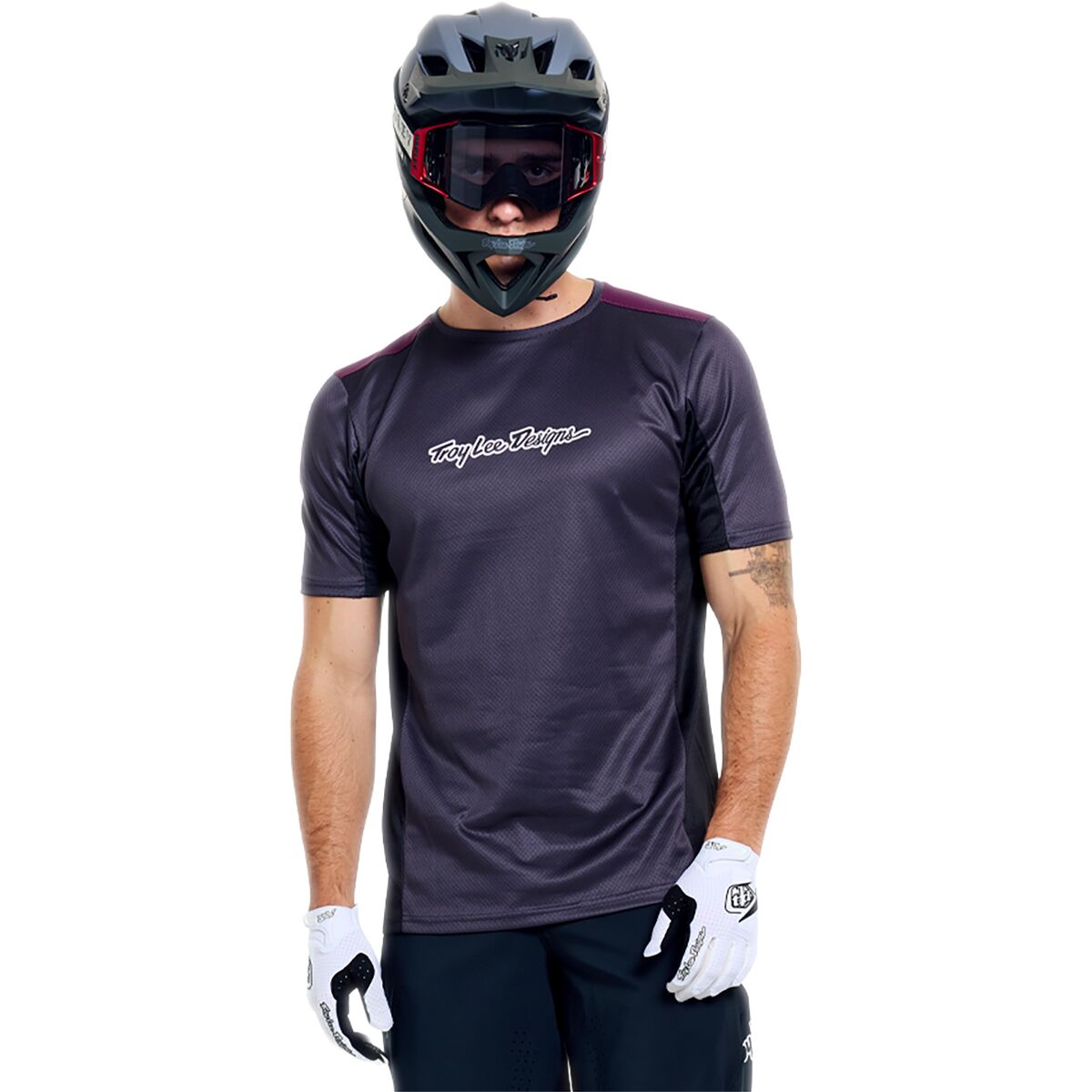 Troy Lee Designs Troy Lee Designs Stage Short-Sleeve Jersey - Men's Signature Carbon, XL