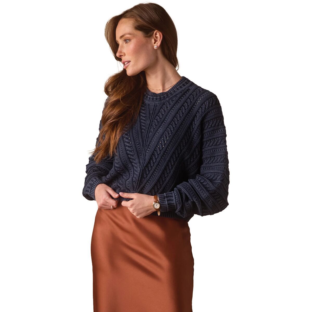 Image of The Normal Brand Apres Chevron Sweater - Women's Washed Indigo, L