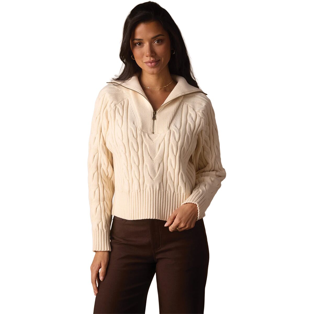 Image of The Normal Brand Lola Everyday Quarter Zip - Women's Cream, L