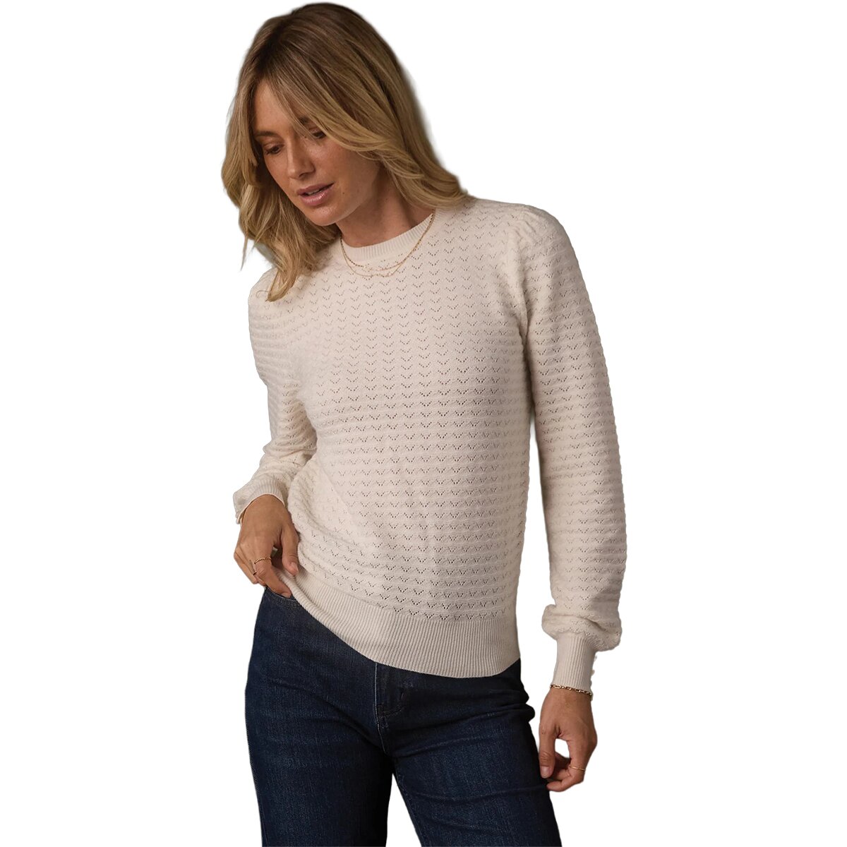 The Normal Brand The Normal Brand Olivia Pointelle Crew Sweater - Women's Cream, L - $117.95 at Backcountry.com
