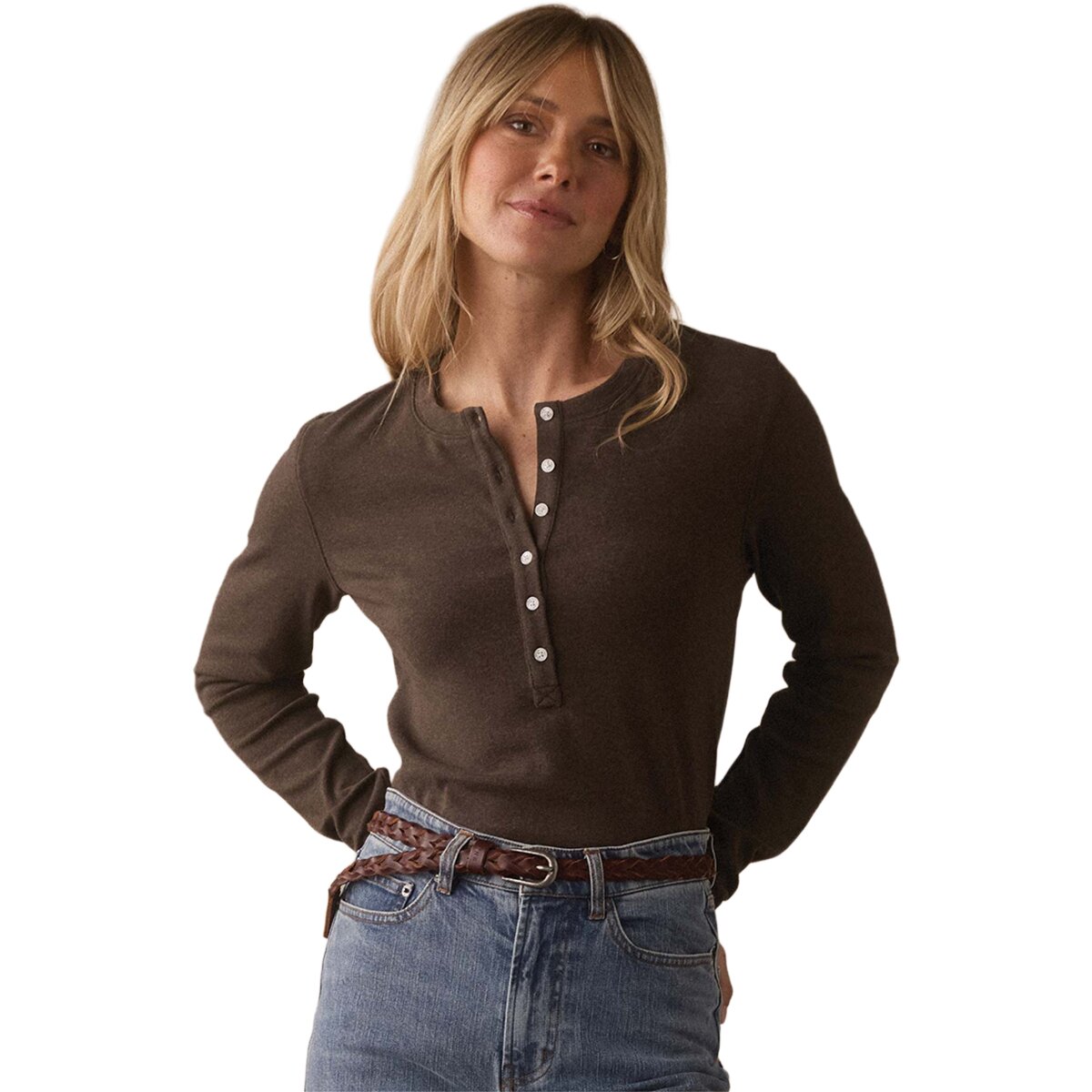 Image of The Normal Brand Puremeso Henley - Women's Ash Brown, M