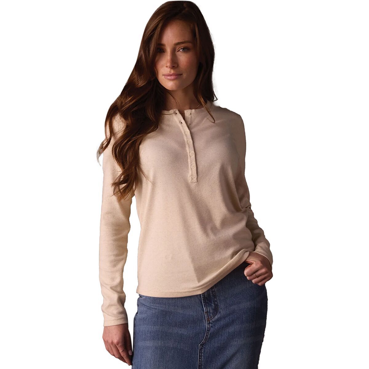 Image of The Normal Brand Puremeso Henley - Women's Fossil, M